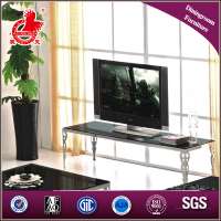 modern tv stand stainless steel base glass top CT8008